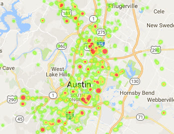 Google Maps heatmap: Cats